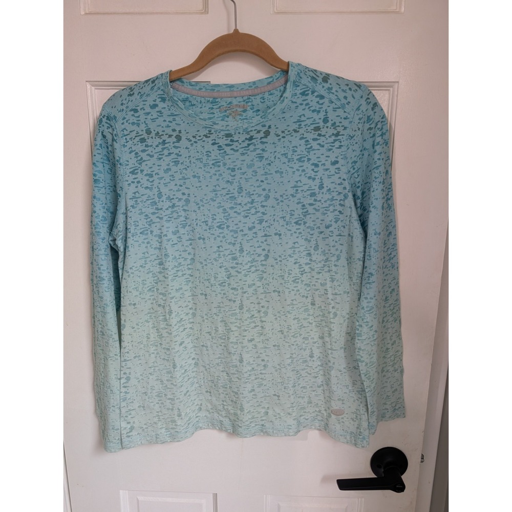 Reel Legends Blue Ombre Long Sleeve Shirt Women's Size M